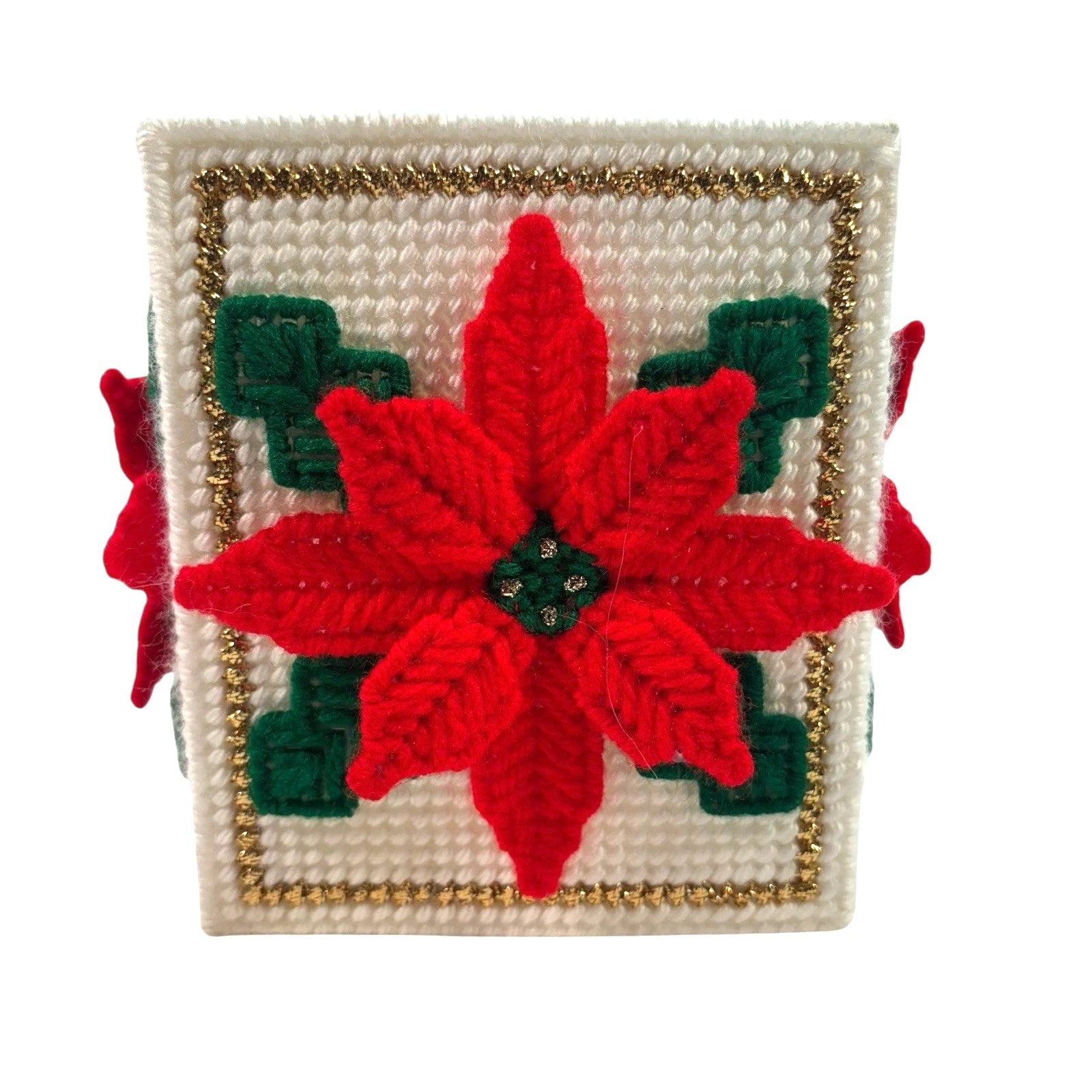 Vintage Plastic Canvas Needlepoint Christmas Square Tissue Cover Box Lot of 2 | eBay