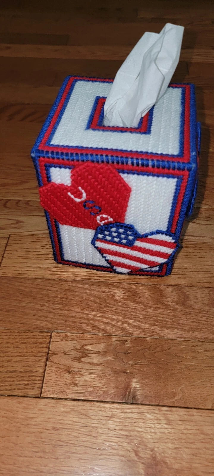 PATRIOTIC HEARTS HANDMADE TISSUE BOX COVER | eBay