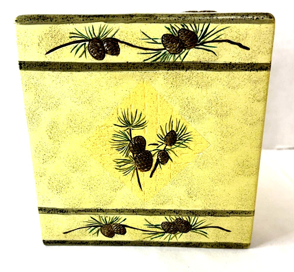 Designer Donna Sharp Rustic Yellow Pinecone Tissue Box Cover Resin | eBay