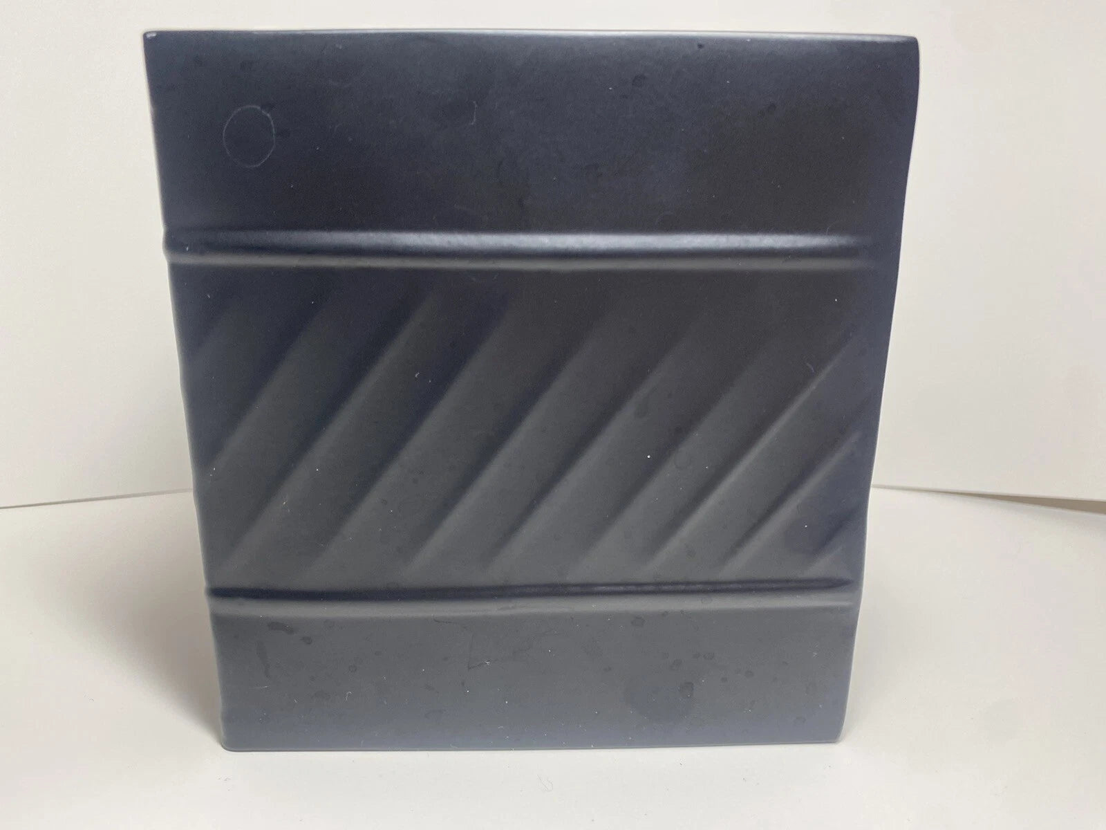 Metal Tissue Box Cover MATTE BLACK Square 5” X 5” X 5.25H Hammered Design | eBay