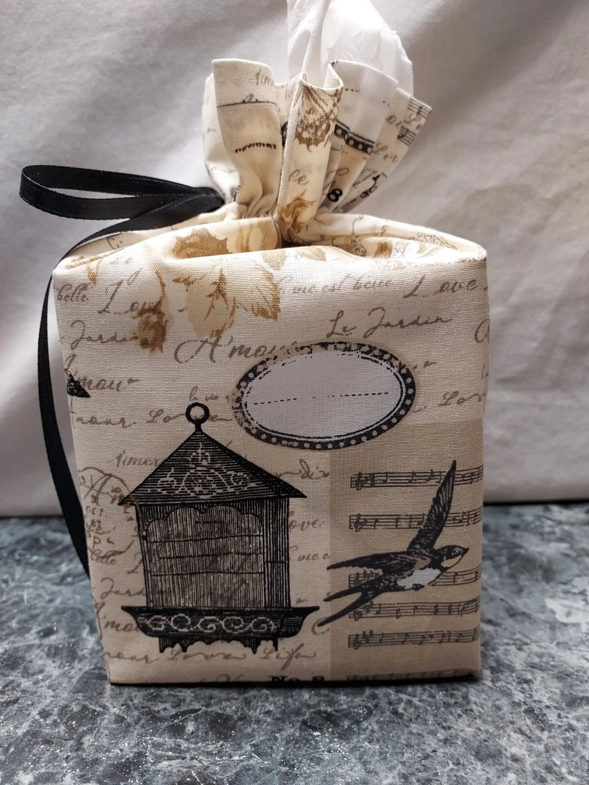 Eiffel Tower Paris Birds Roses on Cotton Fabric Handmade square Tissue Box Cover | eBay