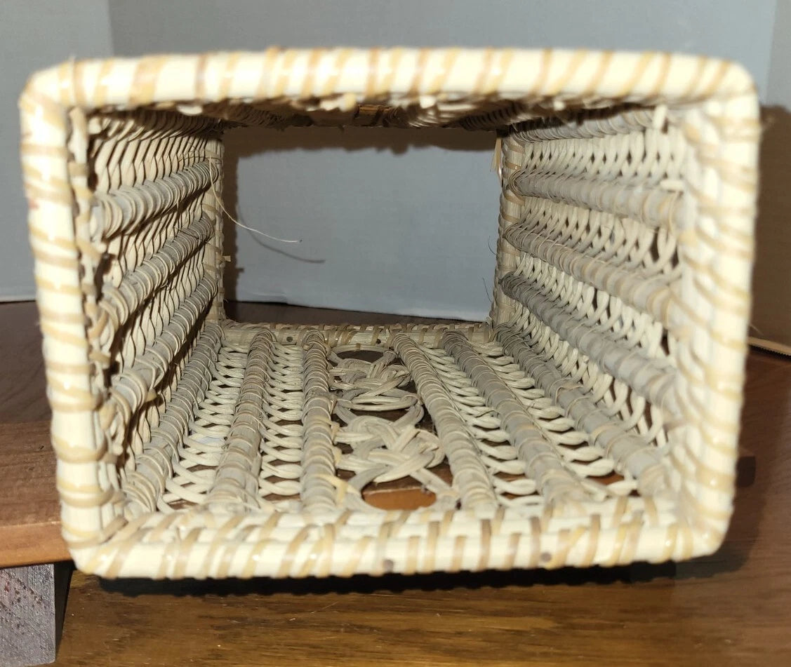 Vintage Wicker Tissue Box Cover Holder Woven Rattan Boho | eBay