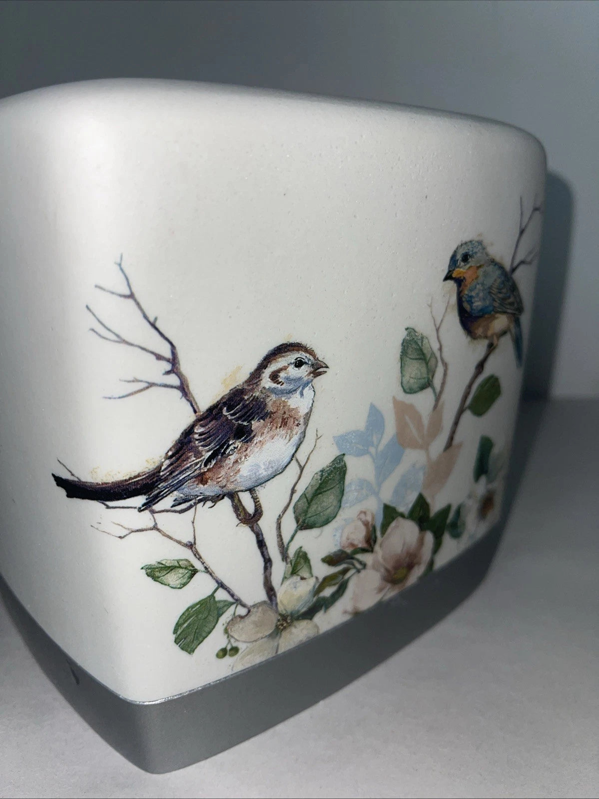 Avanti Love Tissue Box Cover Birds On Floral Branch 5.5” Square Heavyweight | eBay