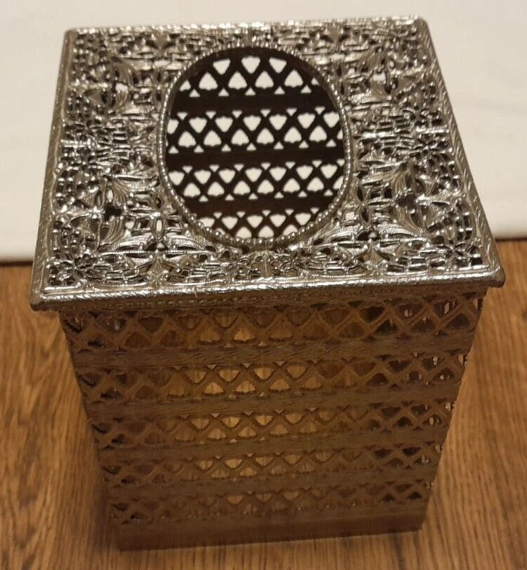 Lot Of 2 Vintage Gold Tone Hollywood Regency Metal Tissue Box Cover Holder | eBay