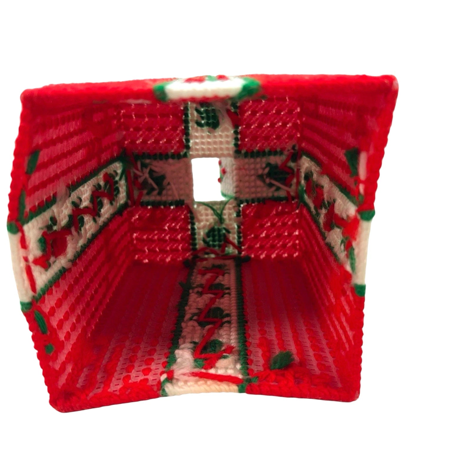 Vintage Plastic Canvas Needlepoint Christmas Square Tissue Cover Box Lot of 2 | eBay
