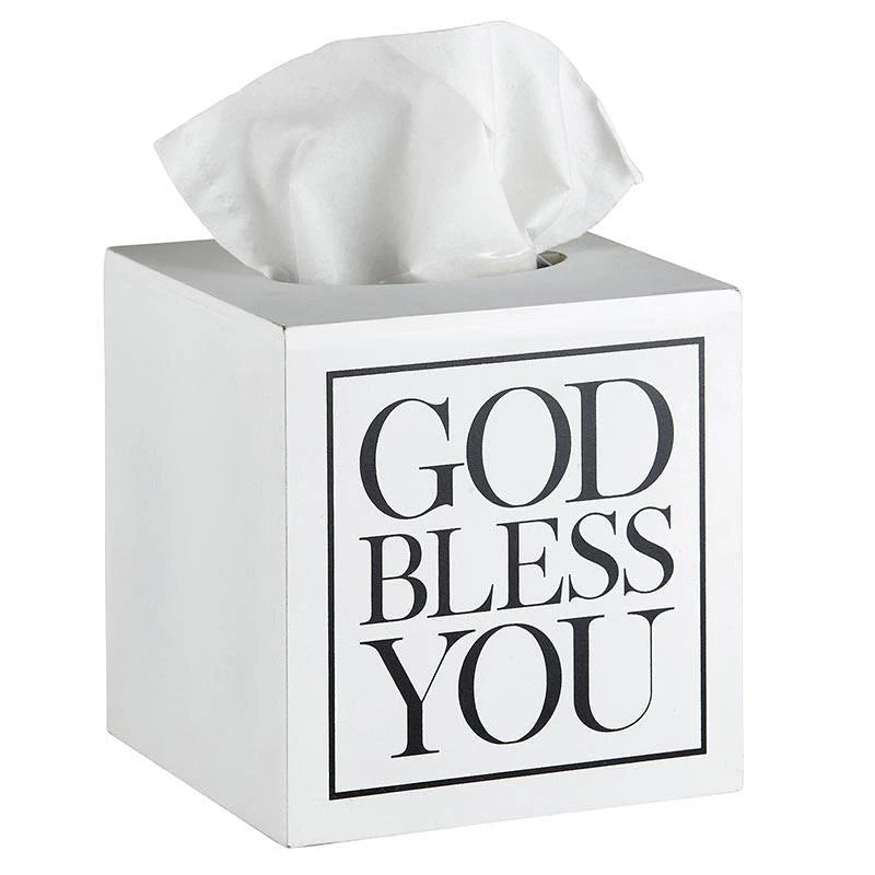 Square Tissue Box Cover White with Black Text Size 5.5in SQ x 5.75in H Pack of 2 | eBay