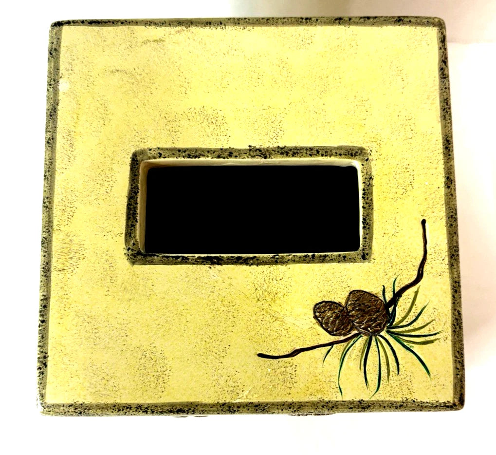 Designer Donna Sharp Rustic Yellow Pinecone Tissue Box Cover Resin | eBay