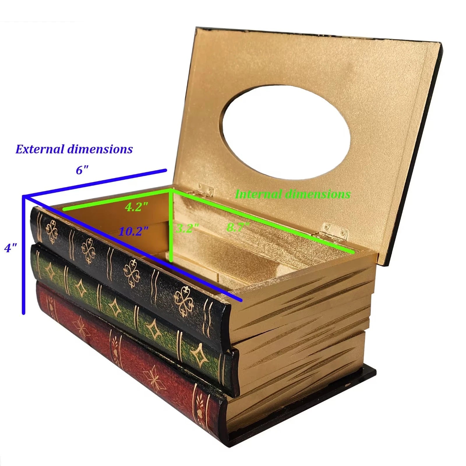 Crafted Classical Retro Wooden Tissue Box Cover – Antique Book Design Multicolor | eBay