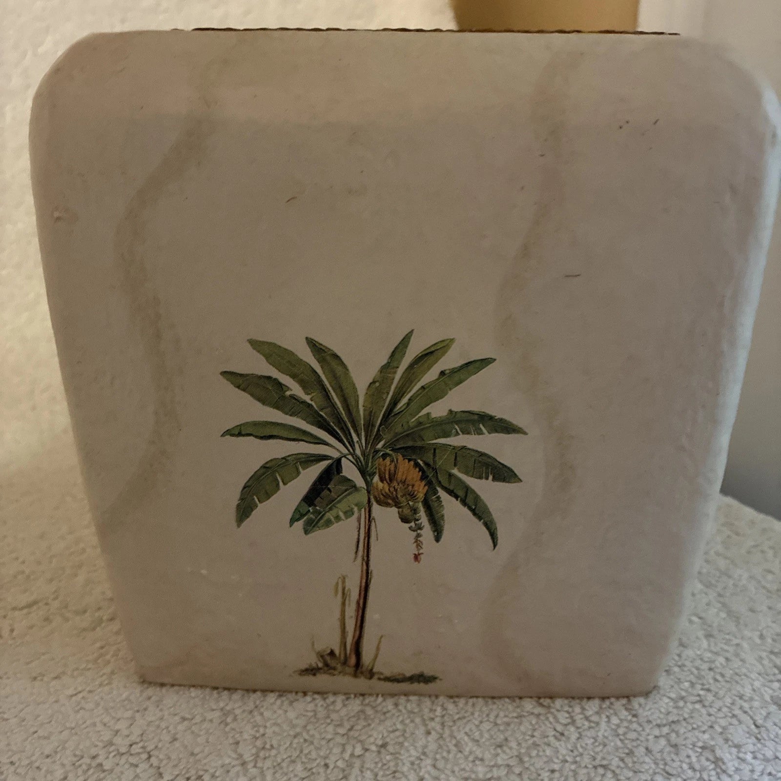 Croscill Tissue Box Cover And Two Soap Dispensers West Palm Trees Hand painted | eBay