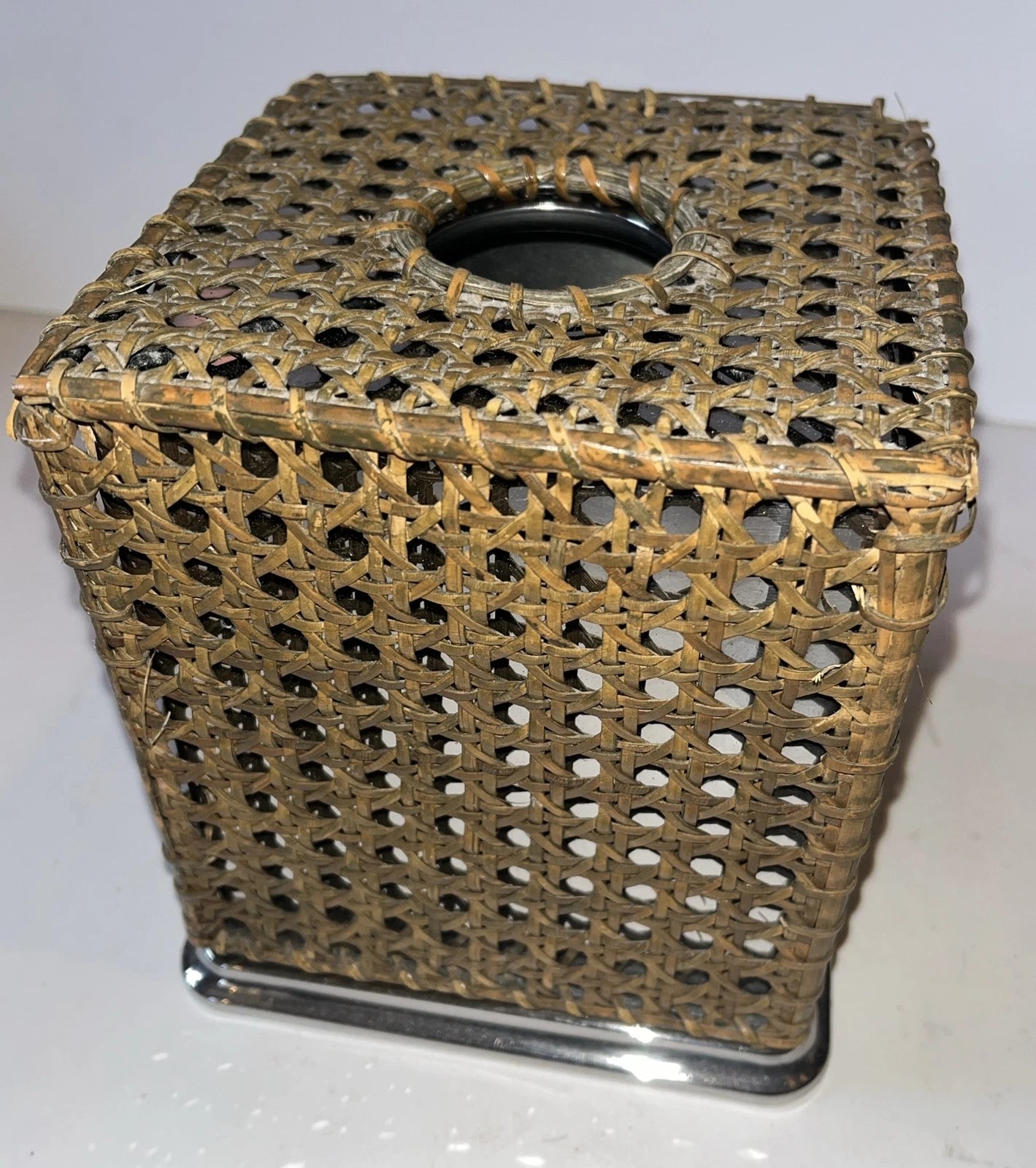 Tissue Holder Box Wicker Bamboo Rattan Cover Woven Square Natural Boho | eBay