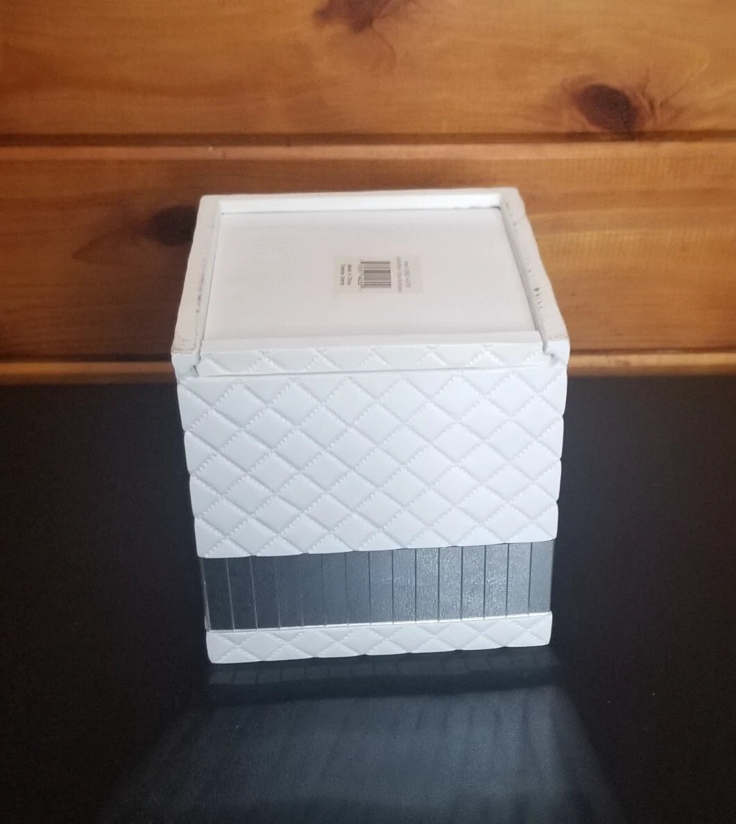 Creative Scents Square Mirrored White Tissue Box Holder Bathroom Decor | eBay