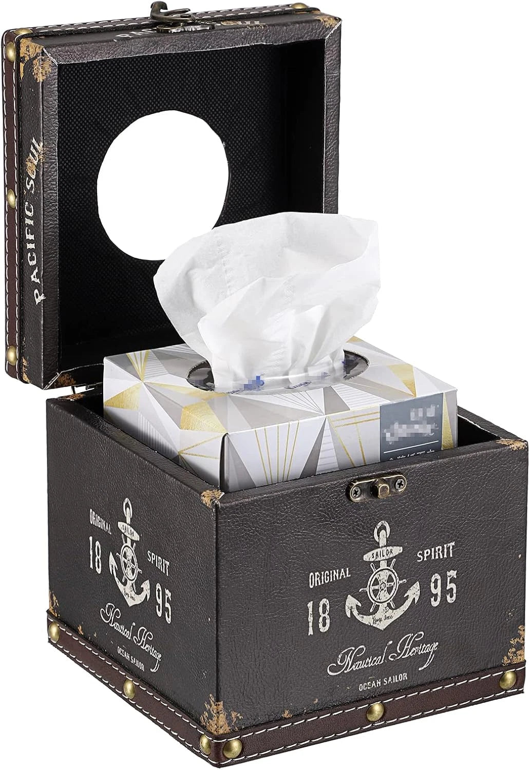 Retro Wood Square Tissue Box Cover Vintage Cube Decorative Facial Holder for Bed | eBay