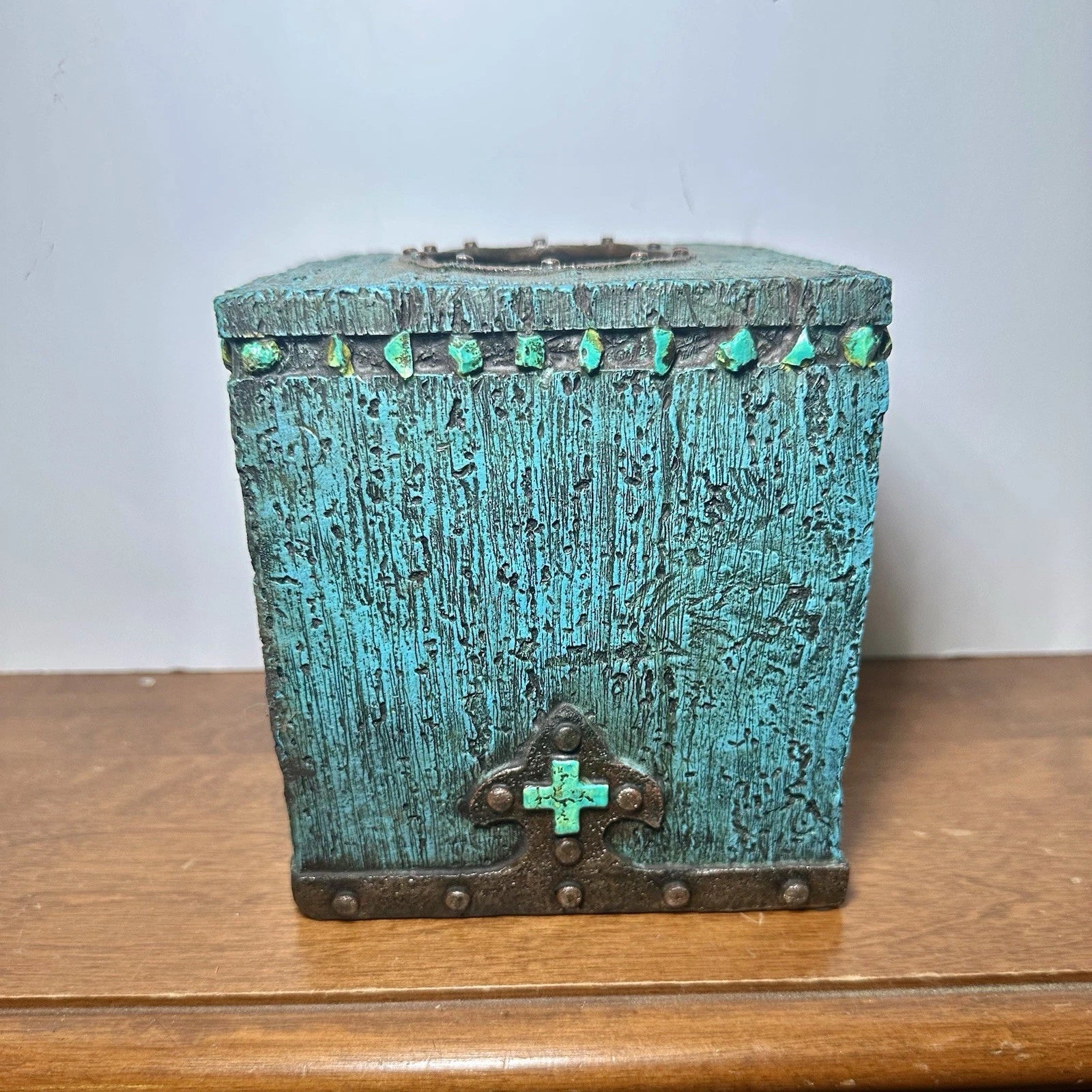 Teal Rustic Western Tissue Box Holder Square | eBay