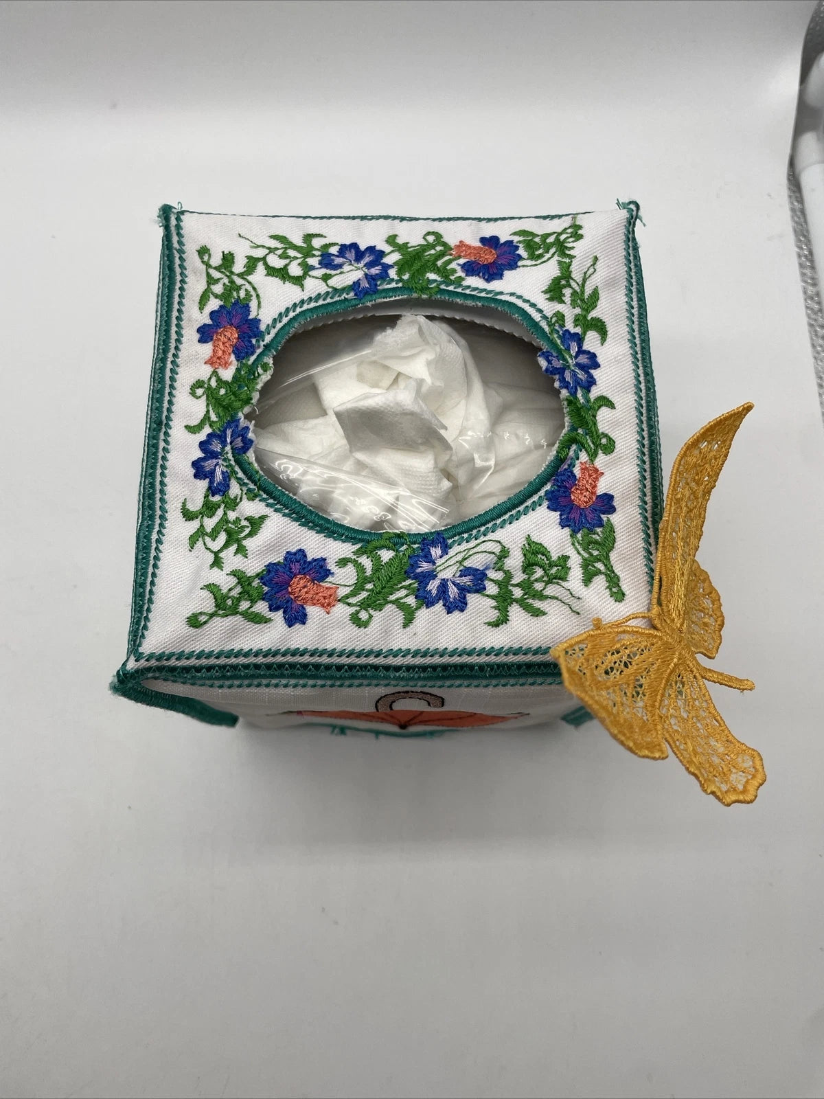 Cube Tissue Box Cover Hummingbird Butterfly Floral Flowers | eBay