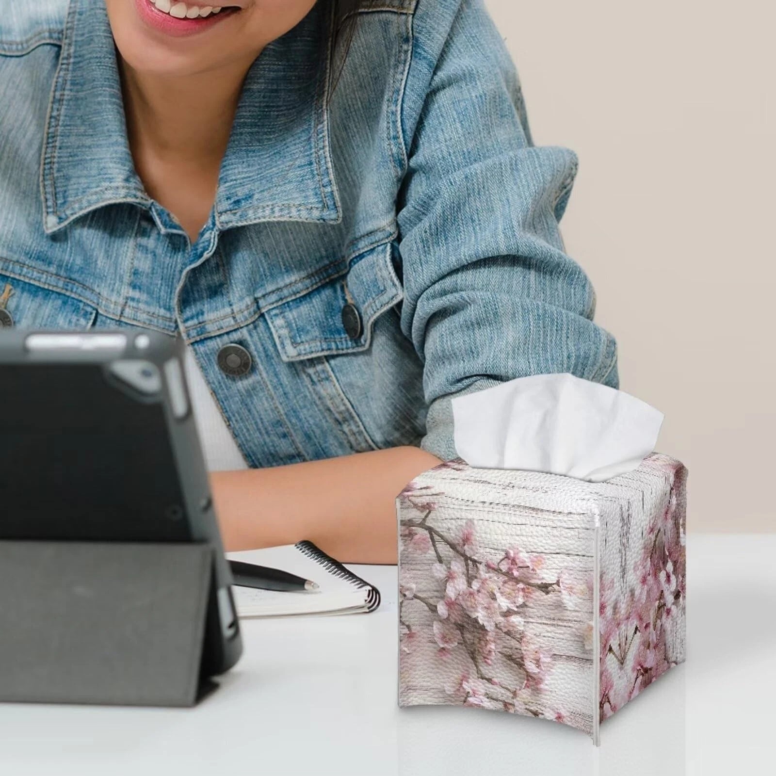 Tissue Box Covers, Floral Pink Tissue Holder Leather Covers for Bathroom Home | eBay