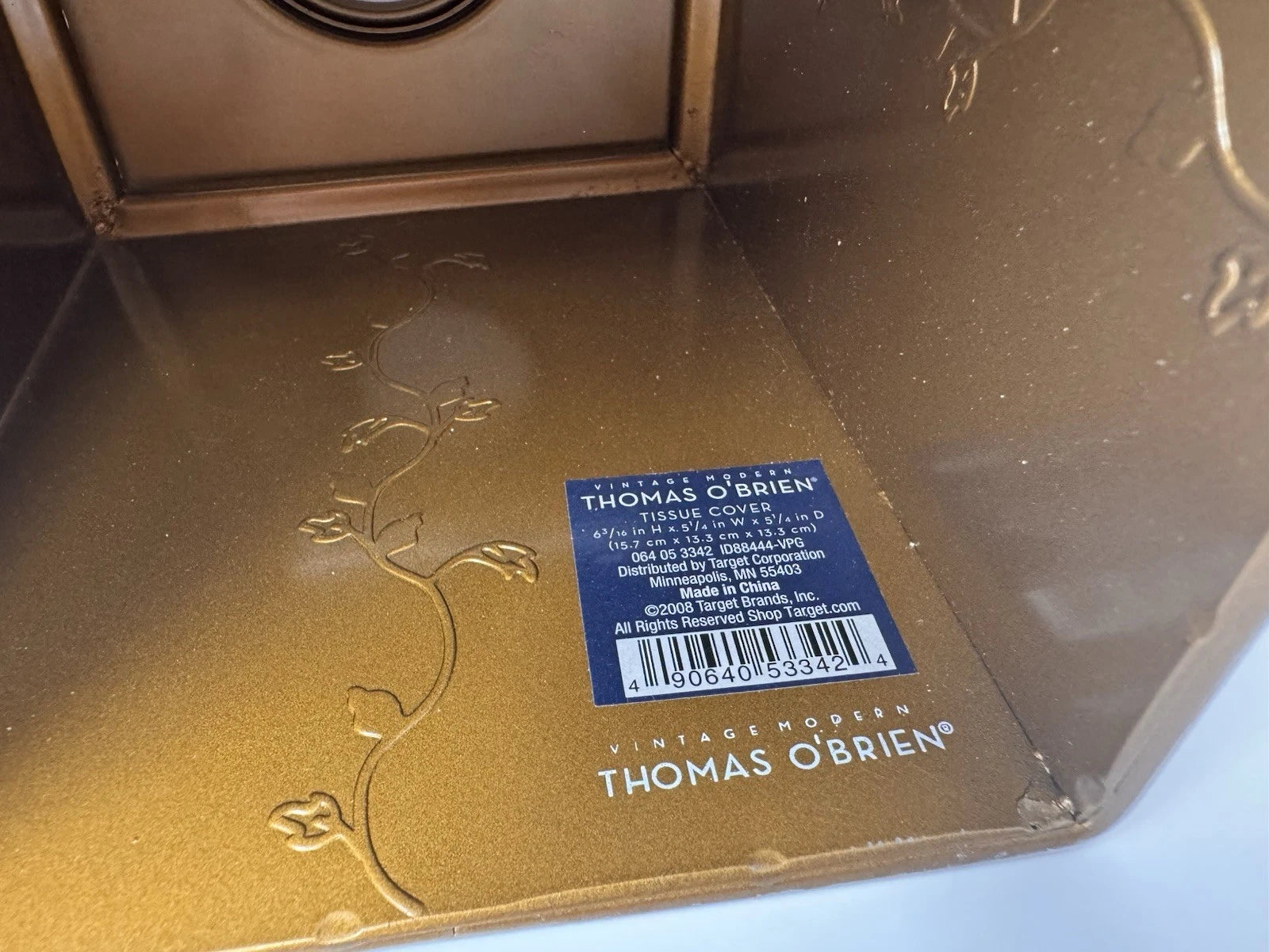 Thomas O’Brien Bronze Finish Tissue Box Cover Vintage Modern Embossed Vine | eBay