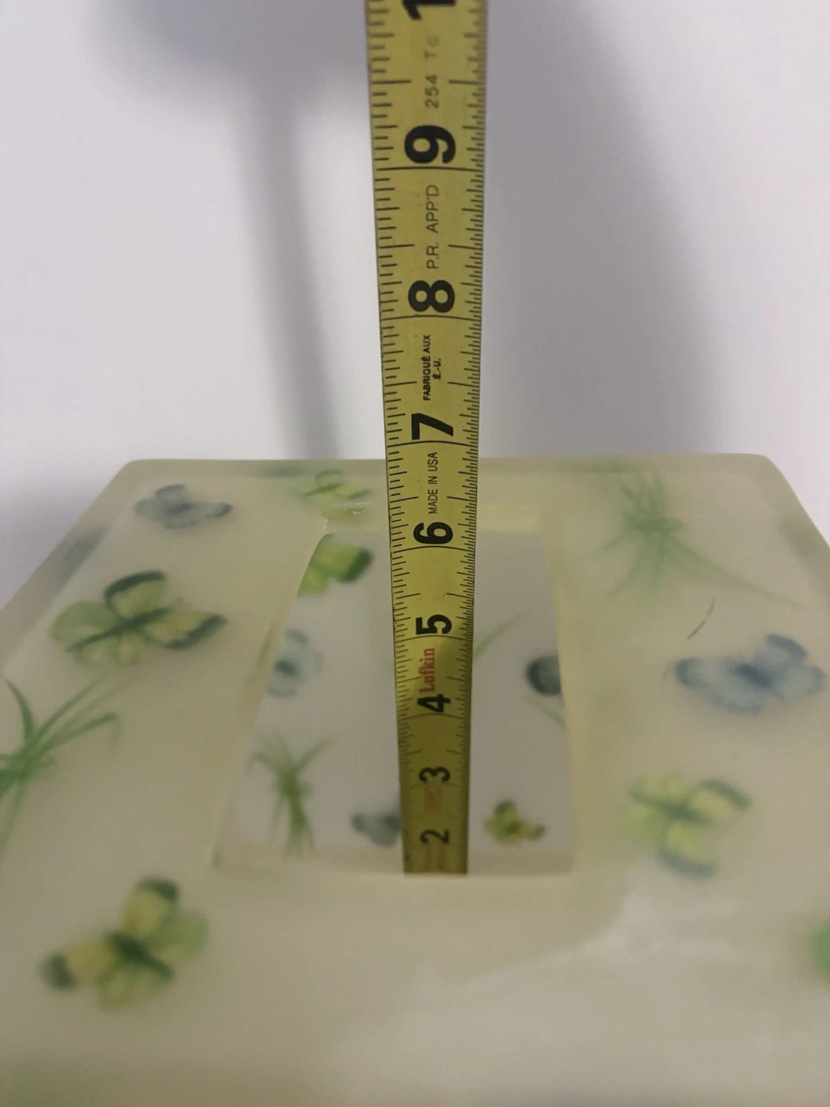 Glass Tissue Box Holder Butterflies Preowned Good Condition | eBay