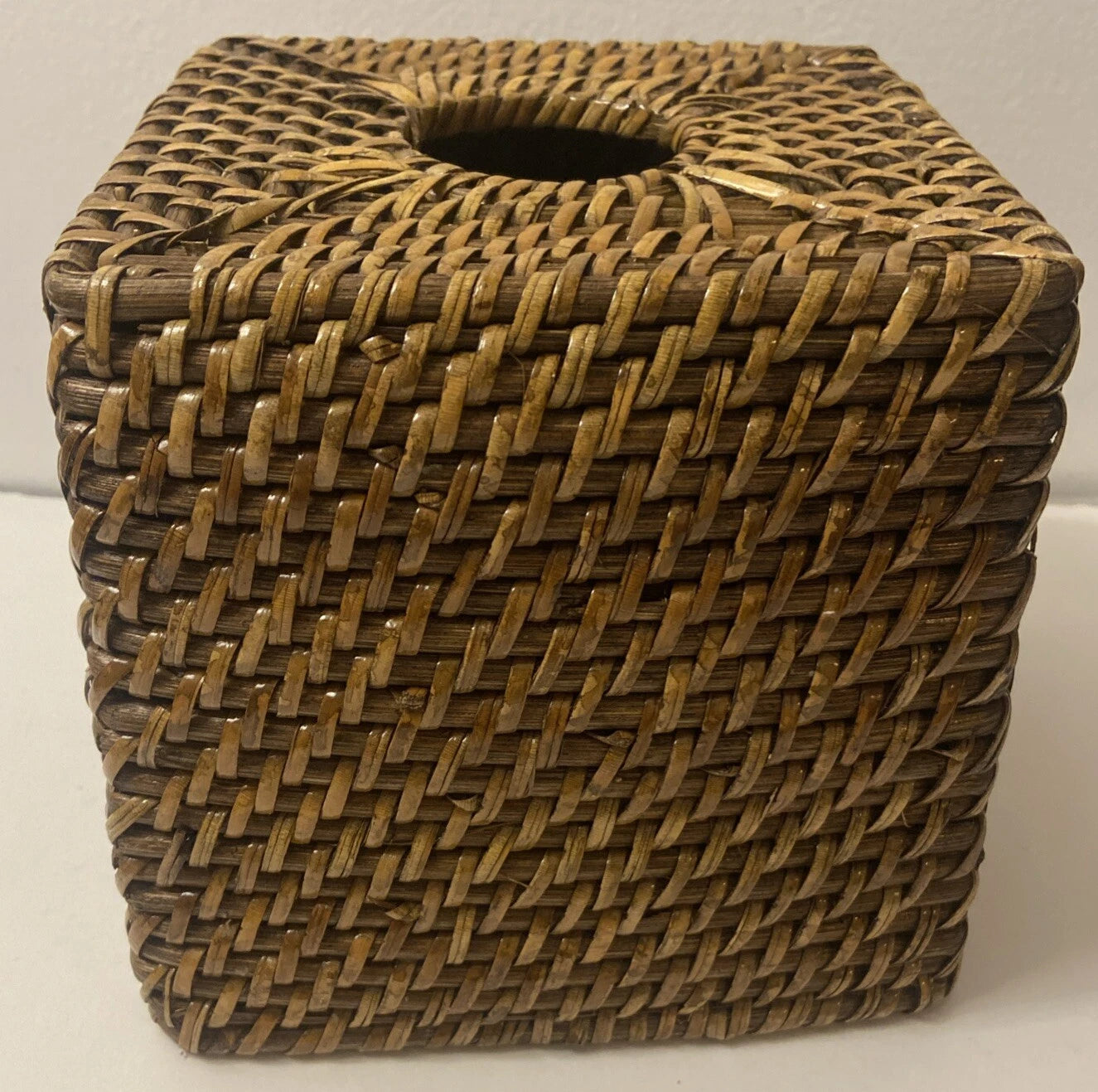 Square Rattan Tissue Box Holder Cover Brown Color | eBay