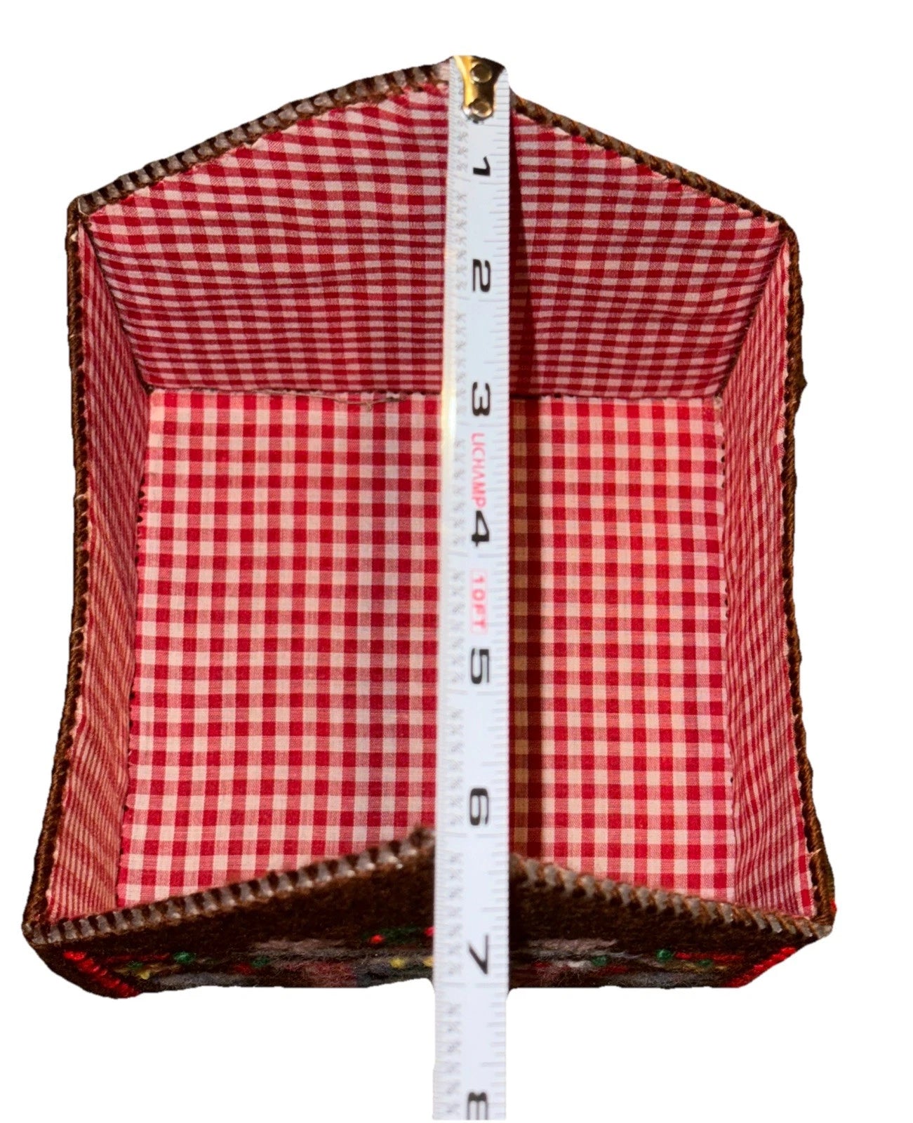 Handmade Plastic Canvas Needlepoint Christmas Tissue Box Holder Gingham Holiday | eBay