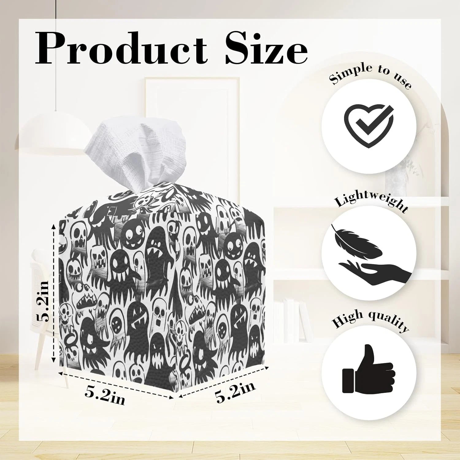 Halloween Ghosts Tissue Box Cover, Tissue Box Cover Square, Decorative Facial Pa | eBay