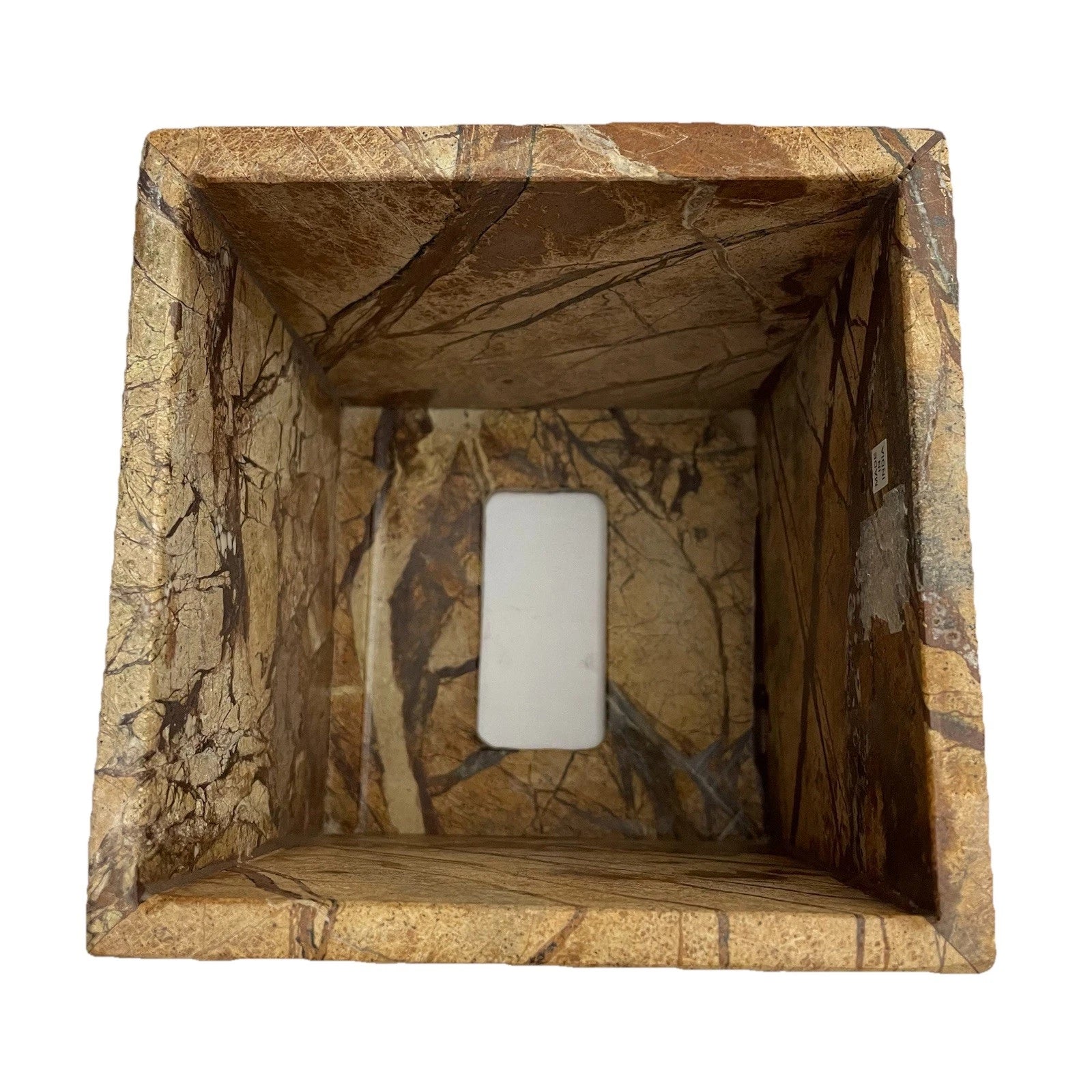 Nate Berkus Dark Travertine Brown Tan Marble Stone Tissue Box Cover Heavy | eBay