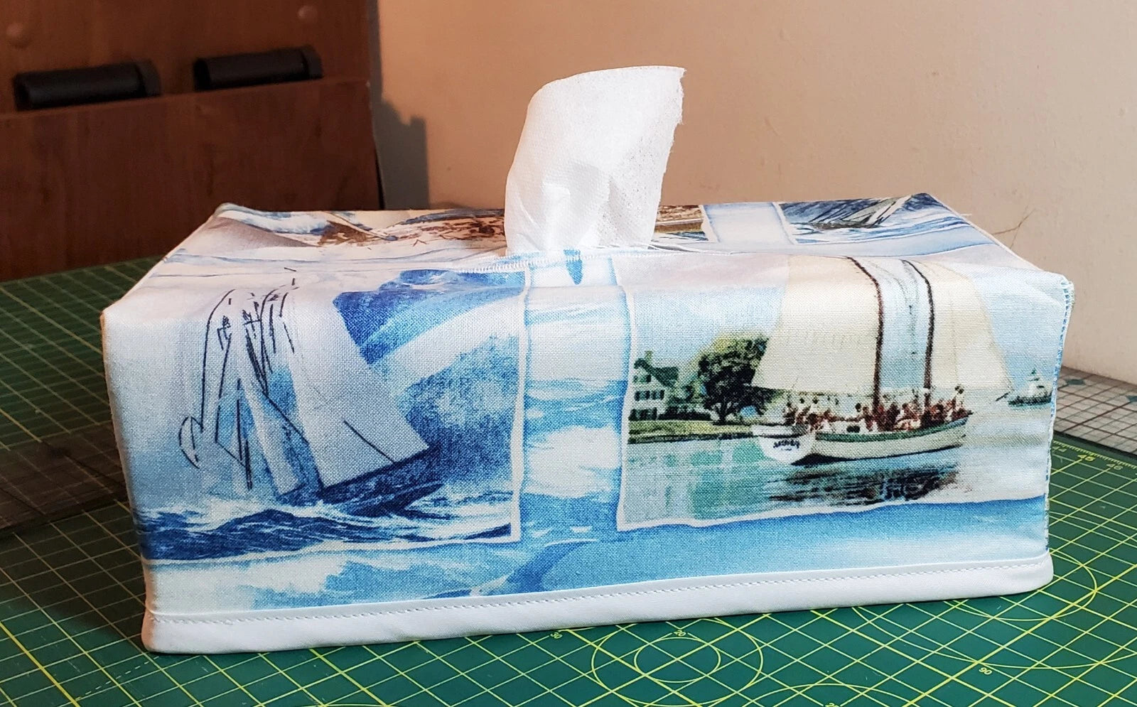 Lighthouse and Sailboat Tissue Box Cover Handmade | eBay