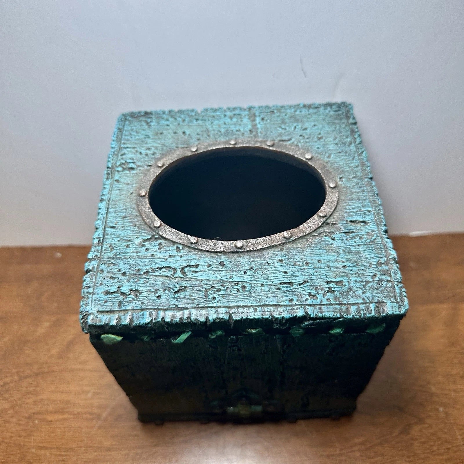 Teal Rustic Western Tissue Box Holder Square | eBay