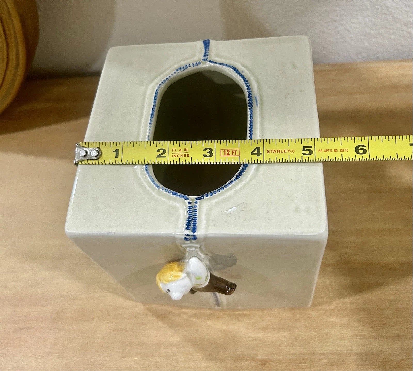 Fitz And Floyd Square Tissue Cover with Boy Hanging From Zipper | eBay