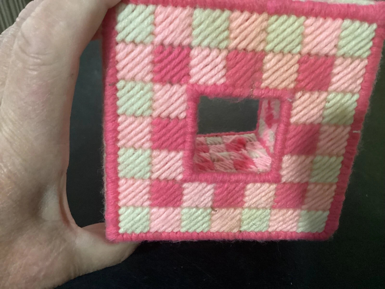 Homemade Pink and White Square Tissue Box Cover | eBay