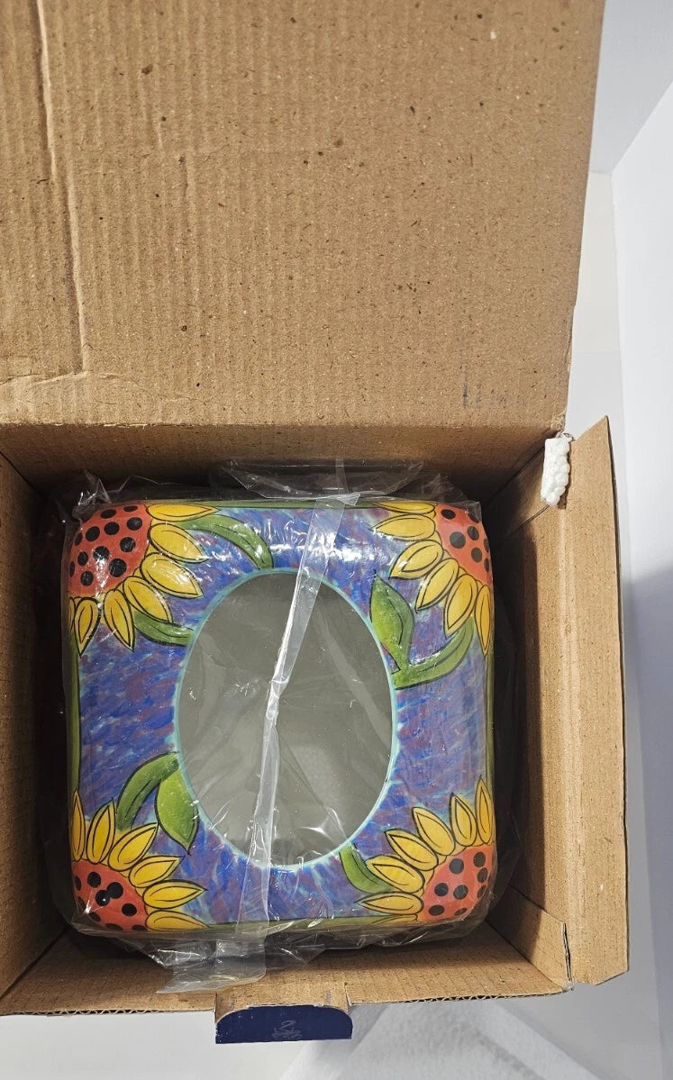 NIB VTG Terri Kern Designs Ceramic Tissue Cover Sunflower 2005 Bright Colors | eBay