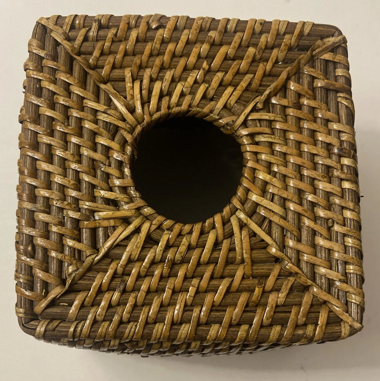 Square Rattan Tissue Box Holder Cover Brown Color | eBay