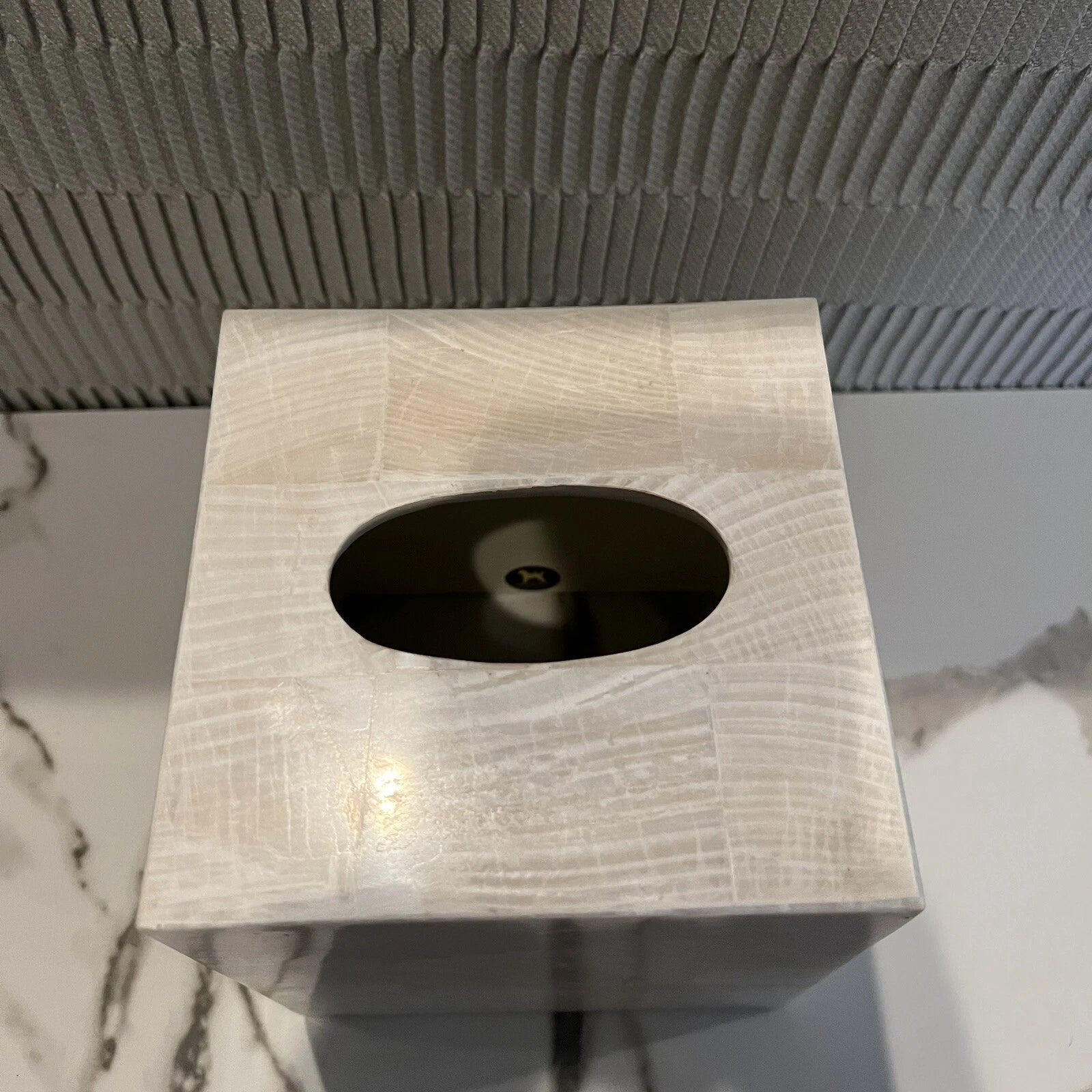 Pigeon & Poodle Palermo II Tissue Box Cover Faux Clamstone | eBay