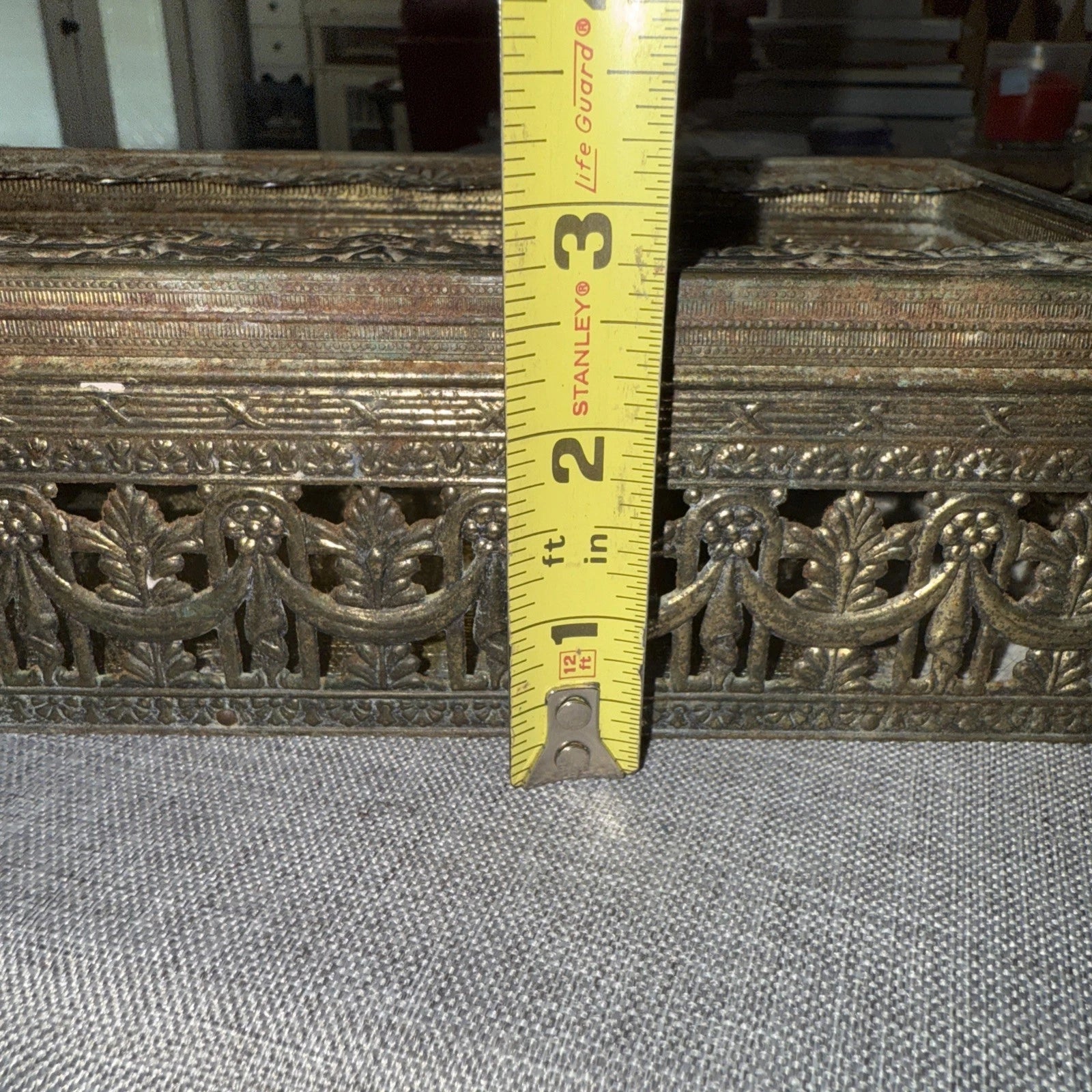 Vintage MCM Gold Tone Brass Tissue Box Filigree Holder Ornate Hollywood Regency | eBay