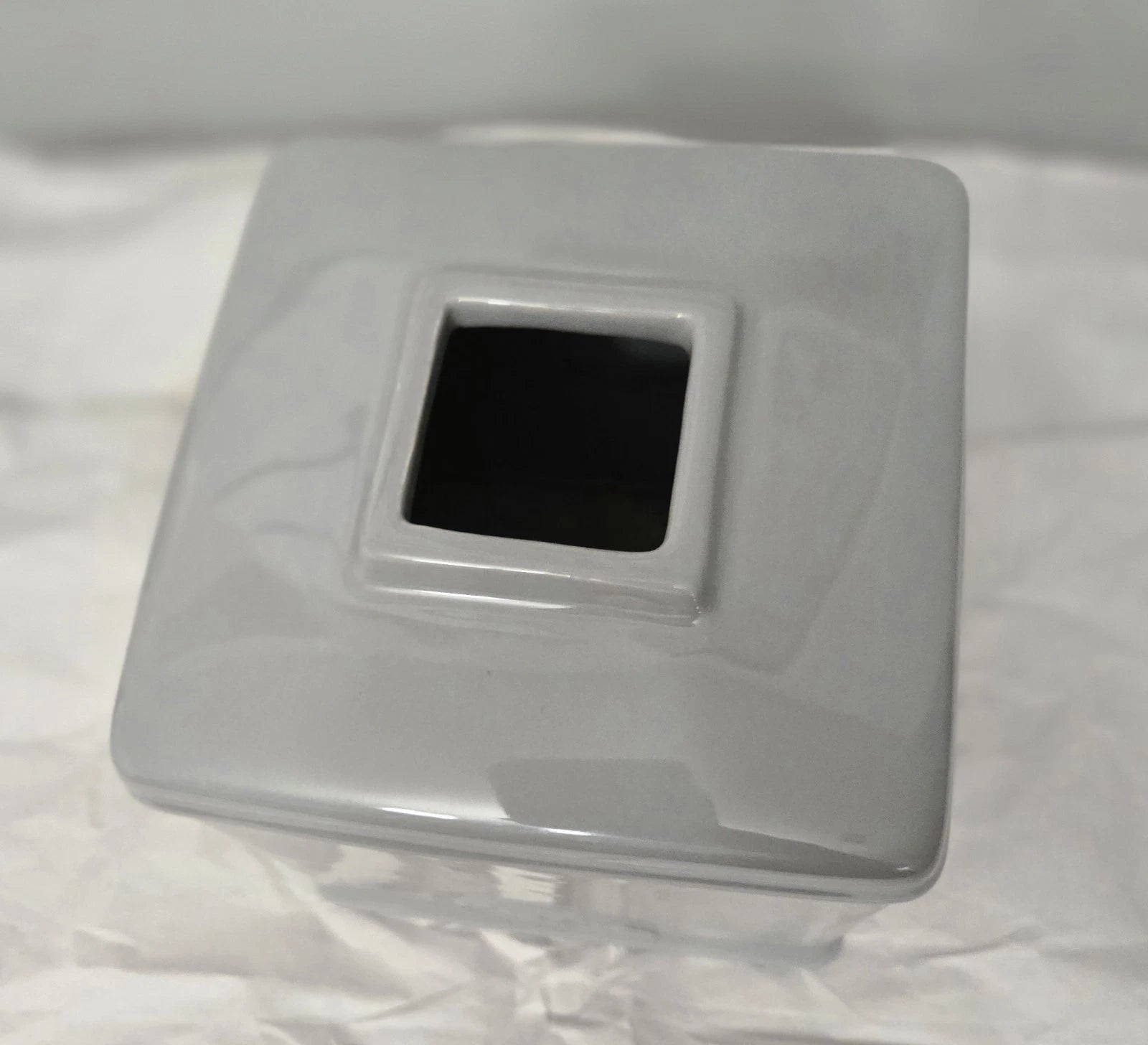 Porcelain Gray And Silver Tissue Holder | eBay