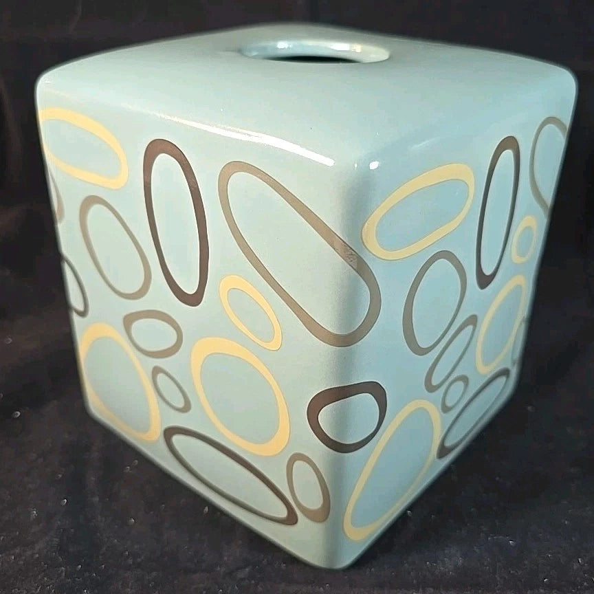 VINTAGE ANGELA ADAMS "Lulu Blue" CERAMIC TISSUE HOLDER, MCM, Excellent Condition | eBay