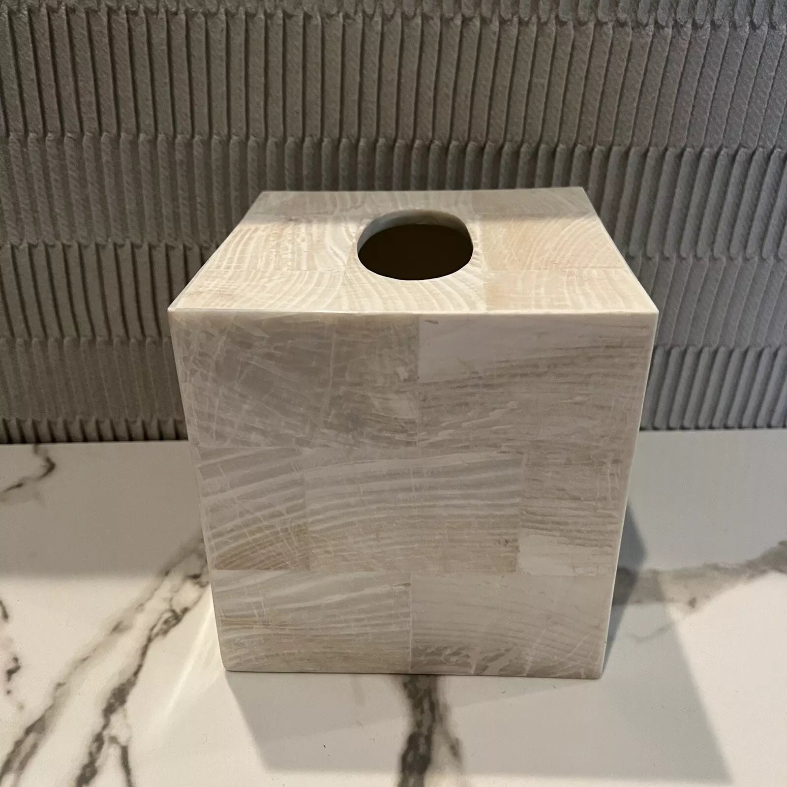 Pigeon & Poodle Palermo II Tissue Box Cover Faux Clamstone | eBay