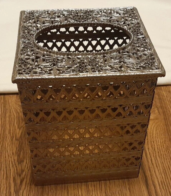 Lot Of 2 Vintage Gold Tone Hollywood Regency Metal Tissue Box Cover Holder | eBay