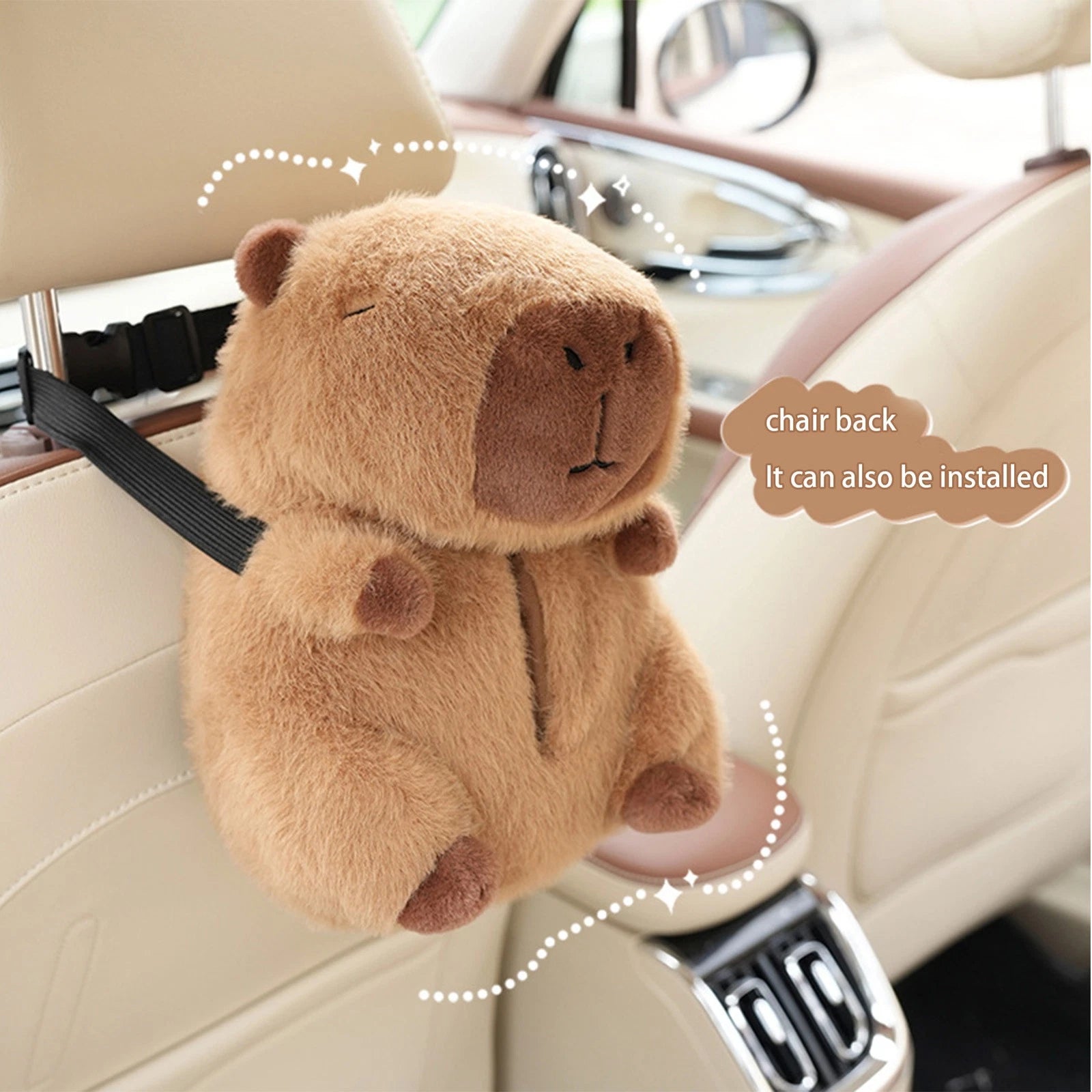 Plush Tissue Box for Car Zippered Cartoon Capybara Tissue Box for Automobile | eBay