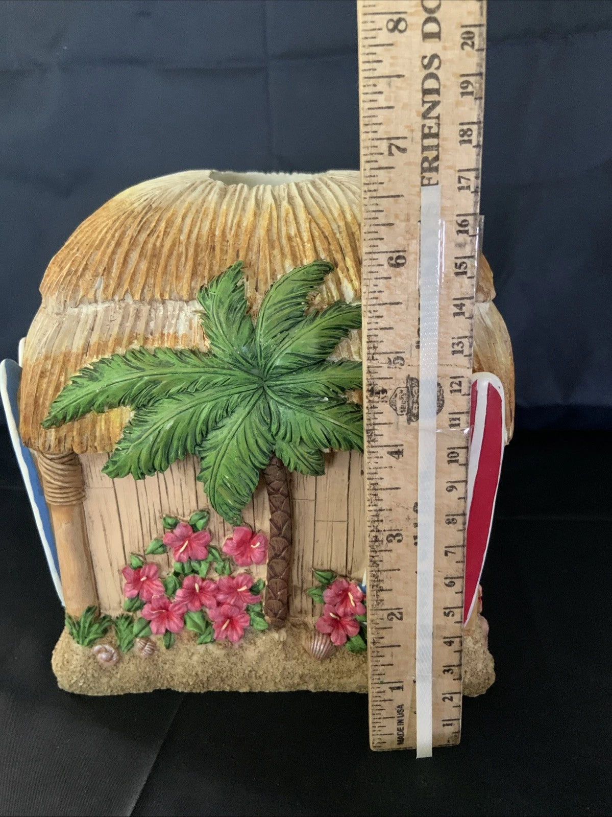 Tissue Box Cover Holder Tiki Hut Surf Board Tropical Beach House Hawaiian Heavy | eBay