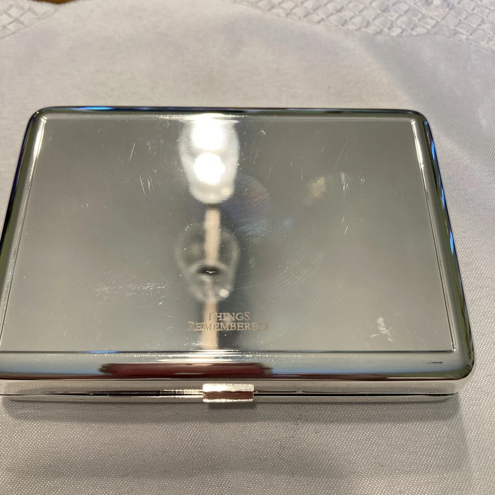 SILVER TONE RHINESTONE HEART COMPACT TISSUE BOX ~NICE~ | eBay