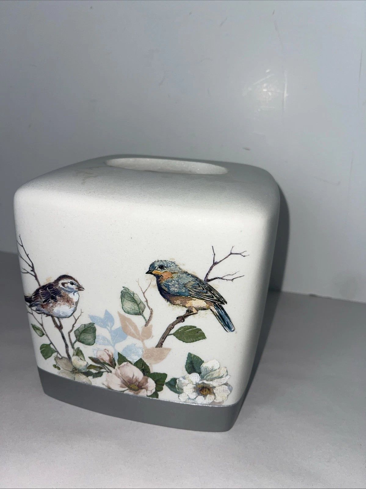 Avanti Love Tissue Box Cover Birds On Floral Branch 5.5” Square Heavyweight | eBay