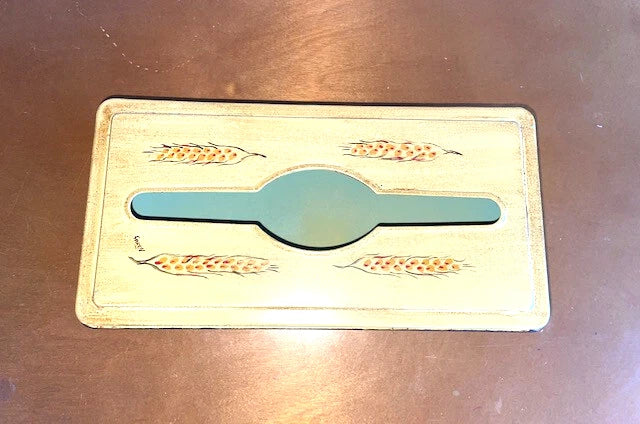 Vintage Metal Tissue Box Cover Hinged Tole Painted Wall Mount / Tabletop Signed | eBay