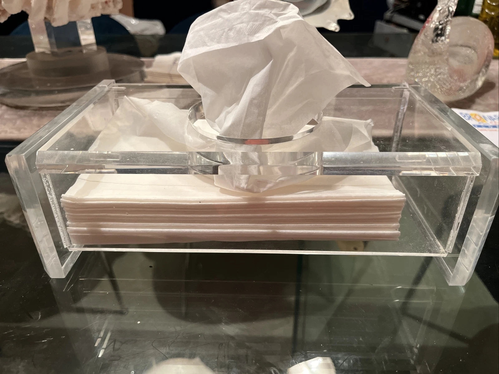 MidCentury Modern LUCITE Clear Acrylic Tissue Box Holder Cover Vintage | eBay