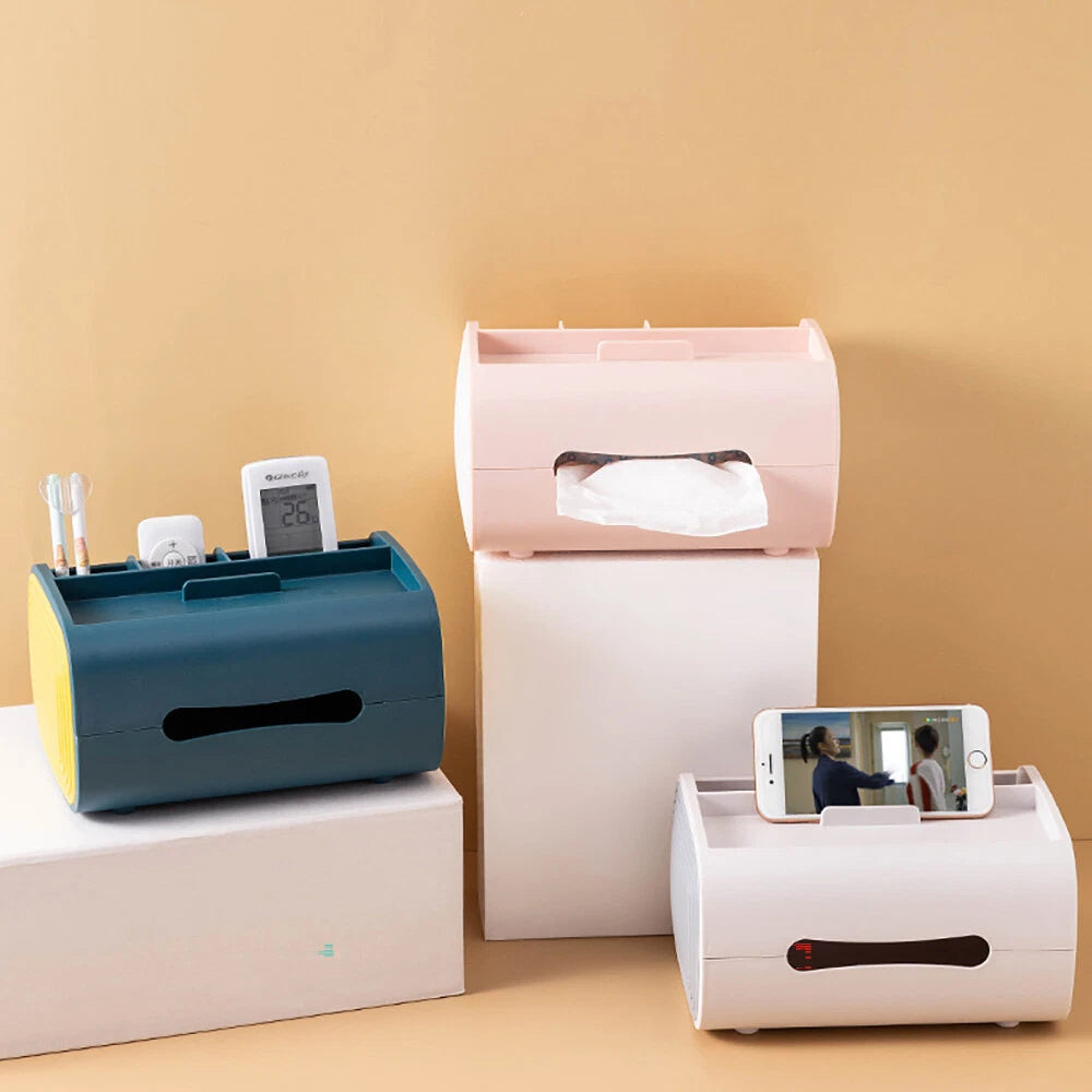 1Pcs Paper Napkin Dispenser Storage Tissue Box With The Top As Phone Holder Gift | eBay
