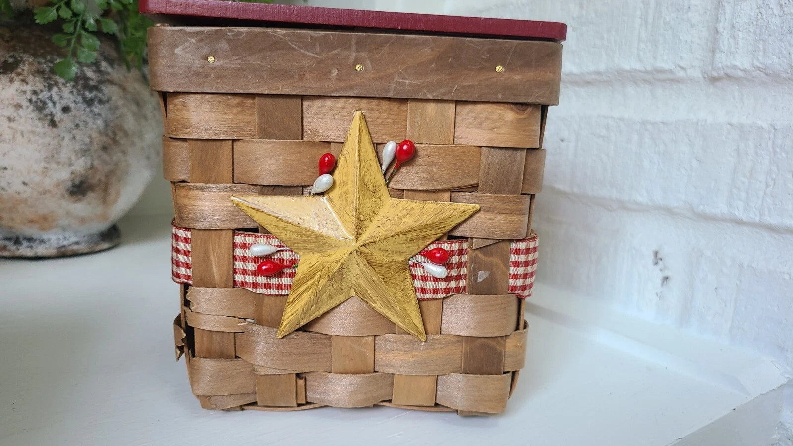 Set Of 2 Red White Star Tissue Box Rectangular & Square Hinged Tissue Box Holder | eBay