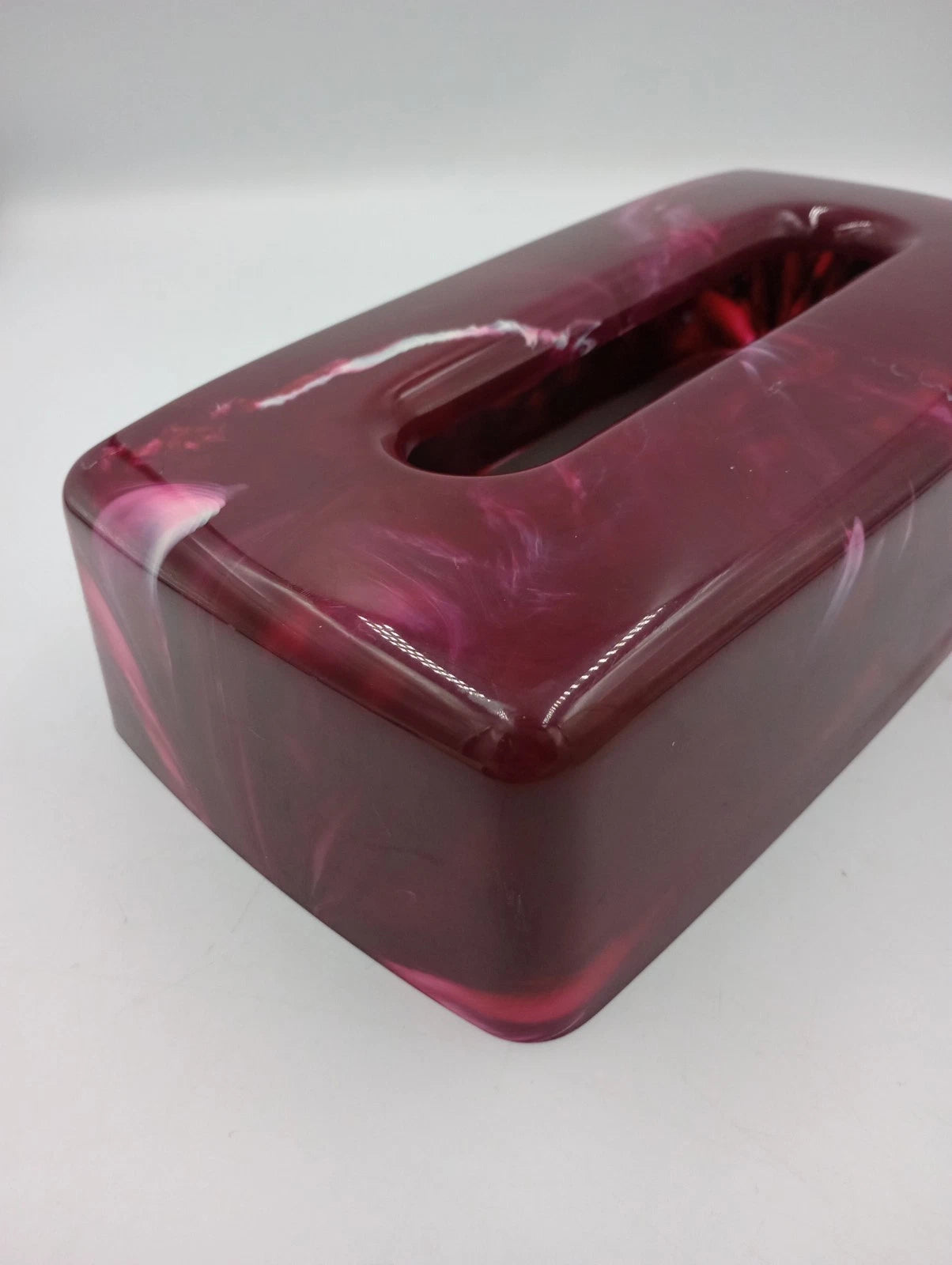 Faux Marble Vintage Acrylic Lucite Plastic Tissue Box Holder Pink Magenta Rose | eBay