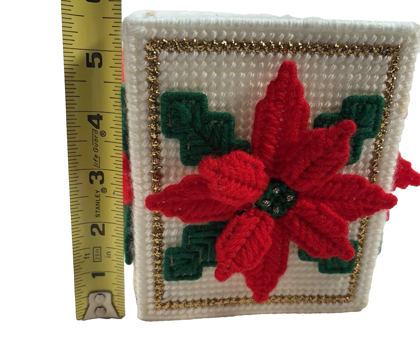 Vintage Plastic Canvas Needlepoint Christmas Square Tissue Cover Box Lot of 2 | eBay