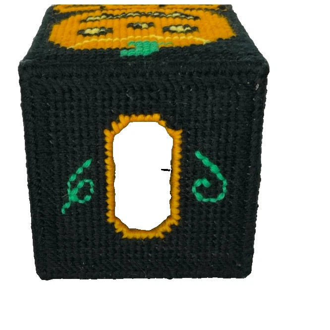 Pumpkin Jack O Lantern Halloween Plastic Canvas Tissue Box Holder | eBay