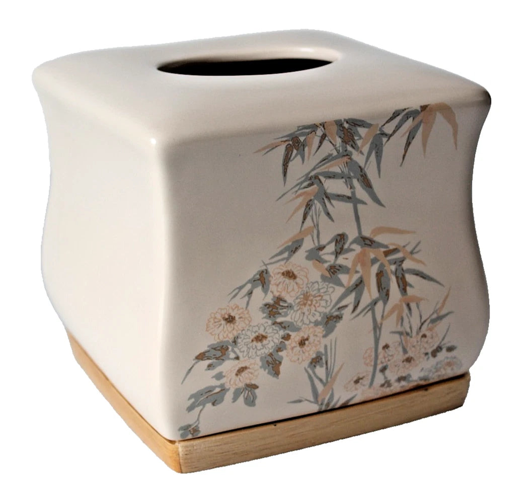 Joseph Abboud Nepal Bamboo Tissue Box Cover Asian Beige Ceramic Holder NBM58NAT | eBay