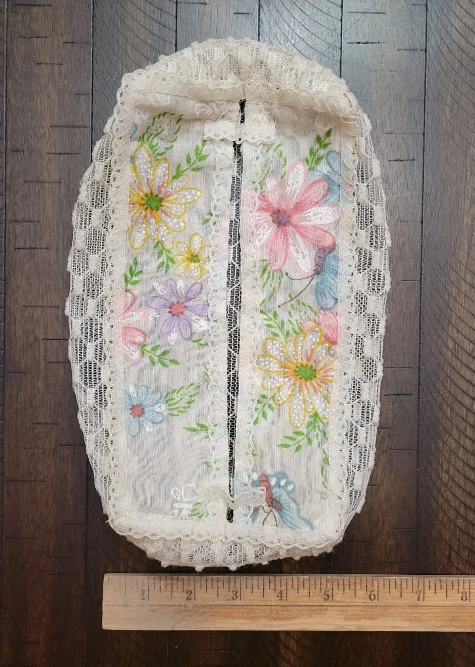 Vintage Cream Floral Crocheted Tissue Box Cover with Lace Trim | eBay